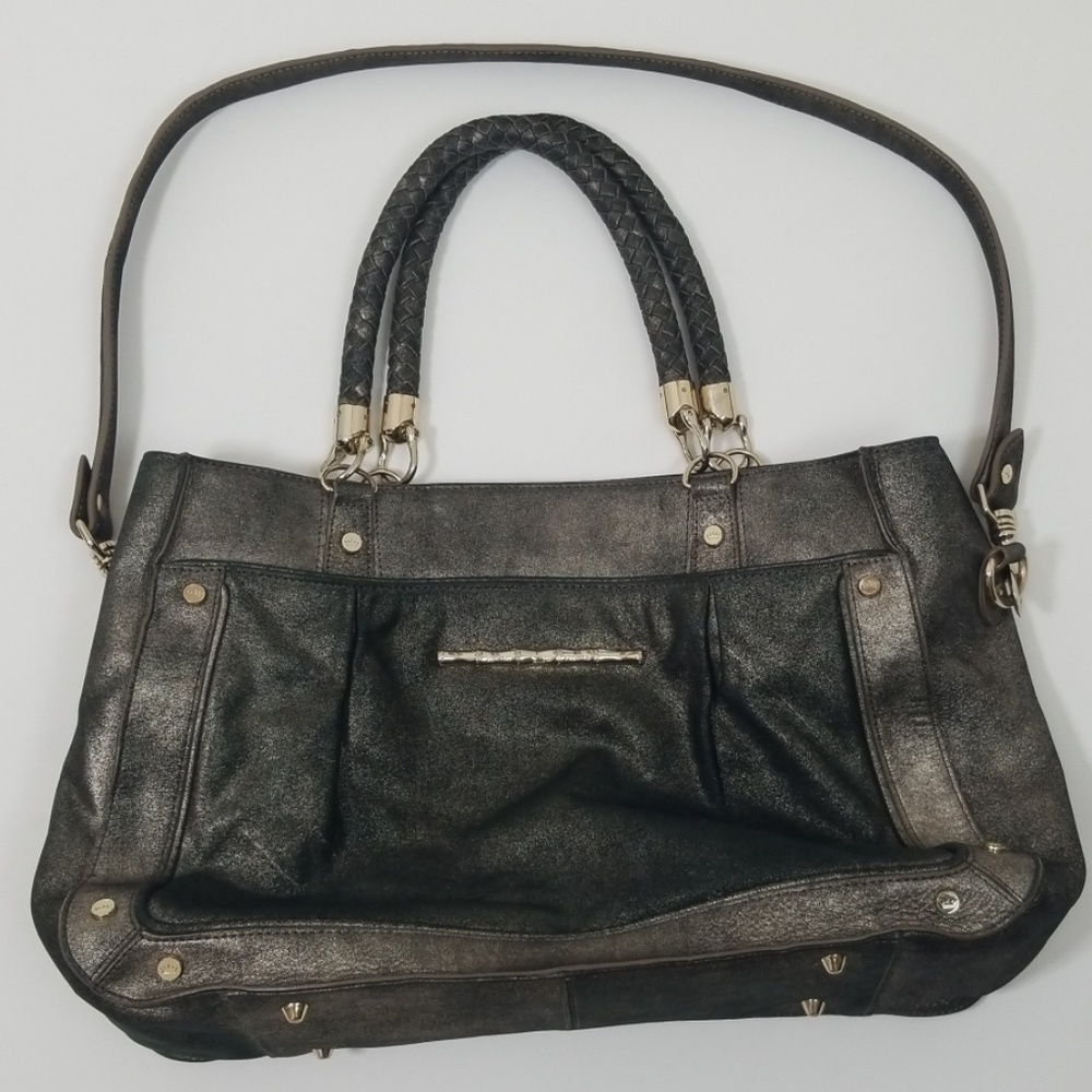 Elaine Turner gray metallic bag - Picture 1 of 8